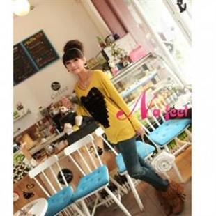 nafeel65101秋季可爱心形流苏长T