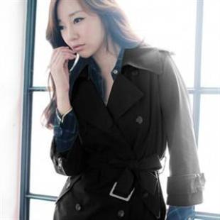 HJ6042 双排扣中长袖长款风衣外套