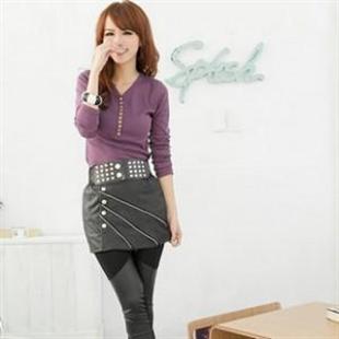 n9style113543显瘦简约v领长袖tee