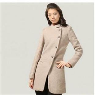 HJ 6029 新品女装毛呢外套舒适温暖羊圈呢大衣