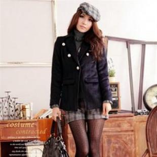 RYQ8785 秋冬新款韩版女装显瘦修身中长款绵羊绒西装外套