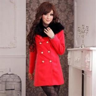 韩依依H85115新款韩板优雅高档修身毛呢大衣