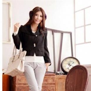 RYQ6631容悦 大翻领修身小西装短外套