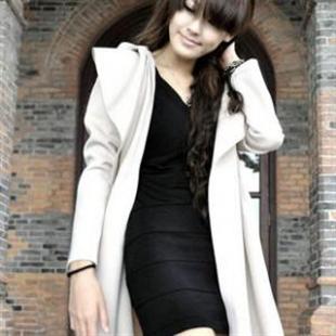 韩依依新款H85129宽松休闲连帽欧美风衣外套