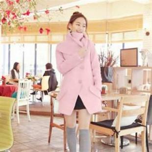 韩依依H85099新款韩板羊绒中长款大衣