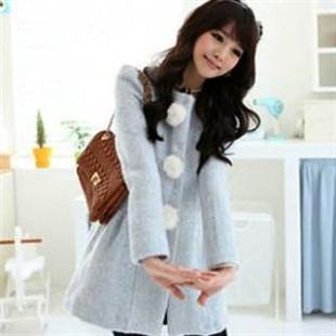 韩依依新款H85126韩板甜美昵子大衣