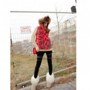 韩依依新款H85087韩板个性雪花图案羊绒背心