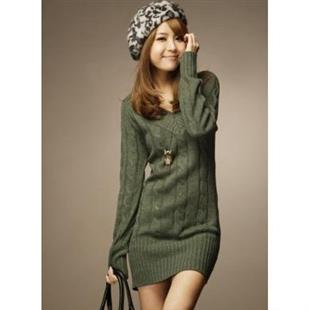 麦唯 淑女系V领长款毛衣