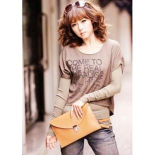 代尔缔诗韩版字母纯长袖T恤配皮带 11031269