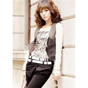 代尔缔诗韩版百搭修身订珠装饰短款小马甲11031276