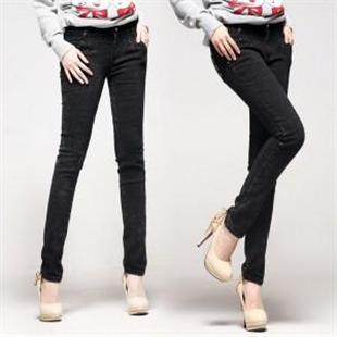 翠诗 女显瘦微弹小脚牛仔长裤靴裤铅笔裤T91170