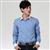 比朗 英伦商务蓝色白男士韩版修身长袖衬衫WH1110052