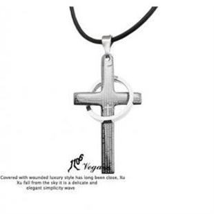 吴尊最爱 圣经十字架白色经典钛钢项链/送男友女友生日礼物s03p10