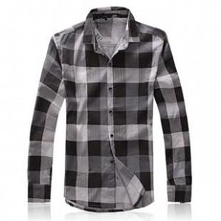 全棉 格子衬衫 韩版衬衫二色 3011