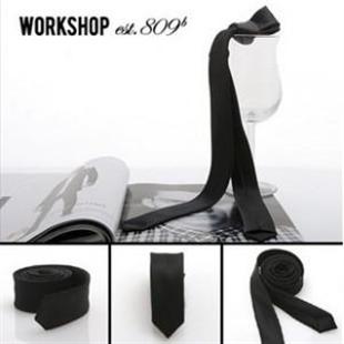 优质南韩丝简约潮流一色窄领带 黑 P5