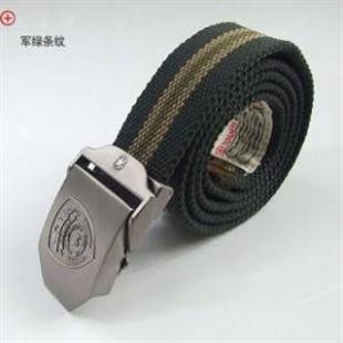 加厚版/个性时尚雄鹰钢头军用帆布皮带/腰带/军绿条纹P19/LY5