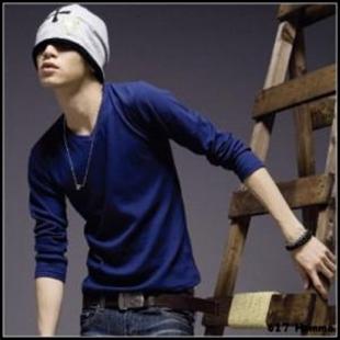 秋装新款V领打底衫 韩版修身长袖T恤 时尚潮流男装 百搭 V08