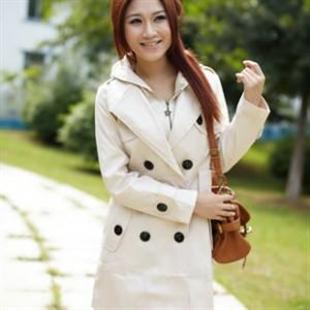 七姿蝶S3042复古长款风衣