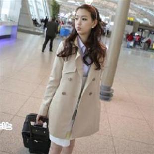 韩依依H85112新款秋冬休闲翻领风衣外套