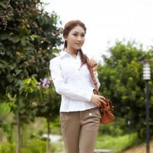 七姿蝶秋装S3045简约褶皱衬衫