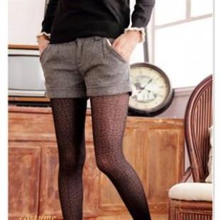 RYQ9877 O秋冬新款 显瘦款百搭小格子短裤靴裤
