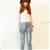韩依依K2024个性时尚高腰显瘦破洞牛仔裤