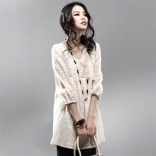 韩依依A1558秋装新款时尚淑女镂空圆领中袖束腰连衣裙