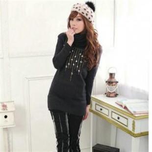 n9style116119时尚BLINGBLING高领毛衣