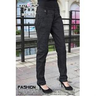 伊自尚-15026人气时尚日韩提臀显瘦纽扣装饰弹力小脚裤