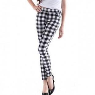 KLDL-H041黑白格小脚打底裤