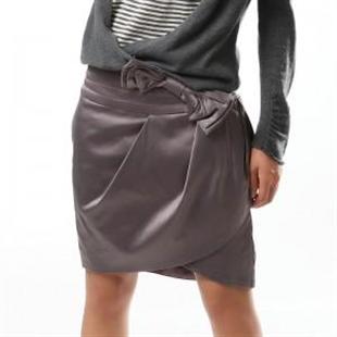 Q110860 OL通勤款蝴蝶结修身皱褶花苞裙/半身裙/西装裙/短裙