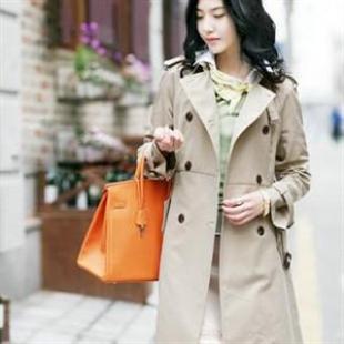 GW51135韩版经典燕尾风衣(配本布腰带）