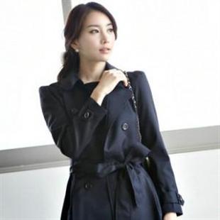 GW51125优雅个性系带风衣(配本布腰带）