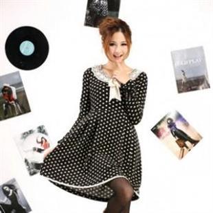 时尚可爱波点连衣裙 M9885