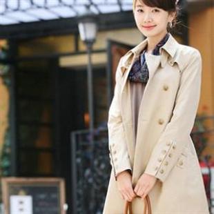 HJ6028新款女装外套韩版秋冬修身风衣