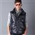 GENANX 新款男士活力摇滚休闲保暖棉马甲 男外套 M002-1 黑色