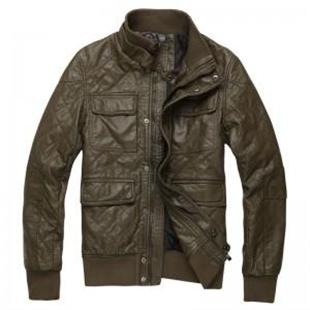 GENANX 冬季男装时尚休闲潮男必备多口袋立领PU皮衣 男 外套 T008