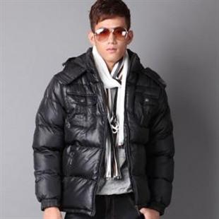 GENANX 男士时尚爆款冬装棉服外套 加厚棉衣 男 M046-1 黑色