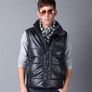 GENANX 新款男士活力摇滚休闲保暖棉马甲 男外套 M002-1 黑色