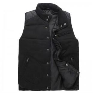 格男仕 秋冬新款 男士韩版拼接商务休闲马甲 男 M003-1 黑色