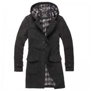 冬装 裸婚时代刘易阳文章同款毛呢子大衣连帽风衣 男 外套 F012