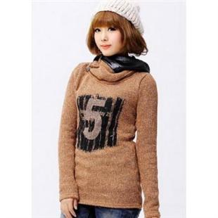 代尔缔诗 连帽螺纹修身保暖打底针织衫11043122